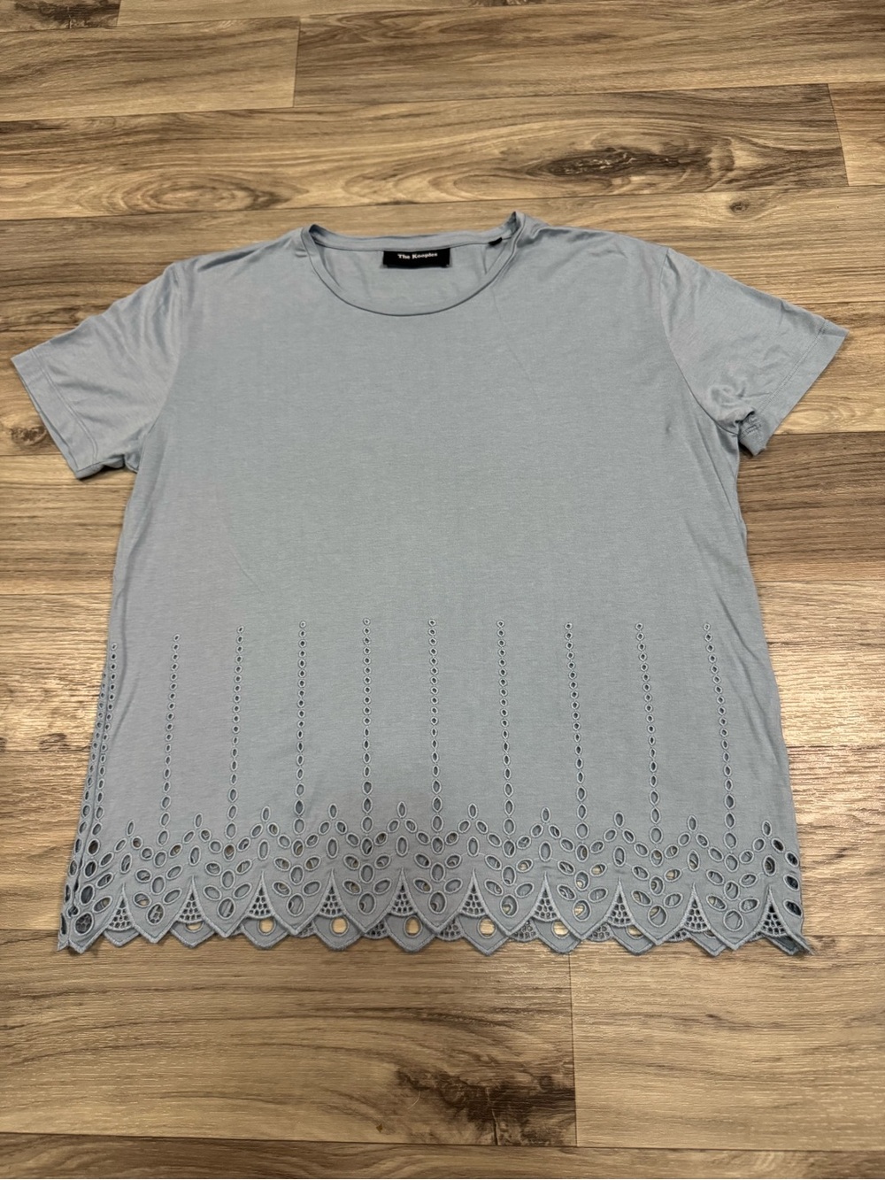 The Kooples Blue Short Sleeve T-Shirt with Eyeless Hem Size Extra Small